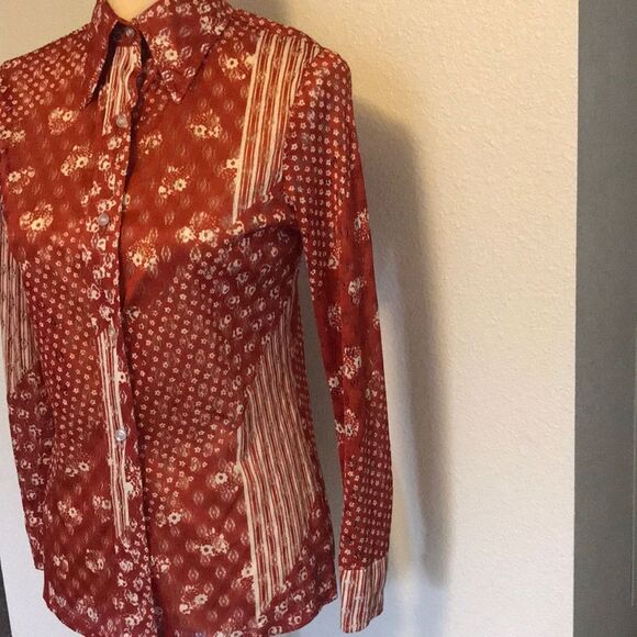 Multicolor Vintage J.Mohilet Women Blouse Size S - Picture 7 of 15